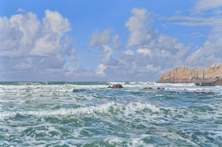 La Pointe de Kerroux, lumière du matin, huile sur toile, 108 X 162 cm, 2024